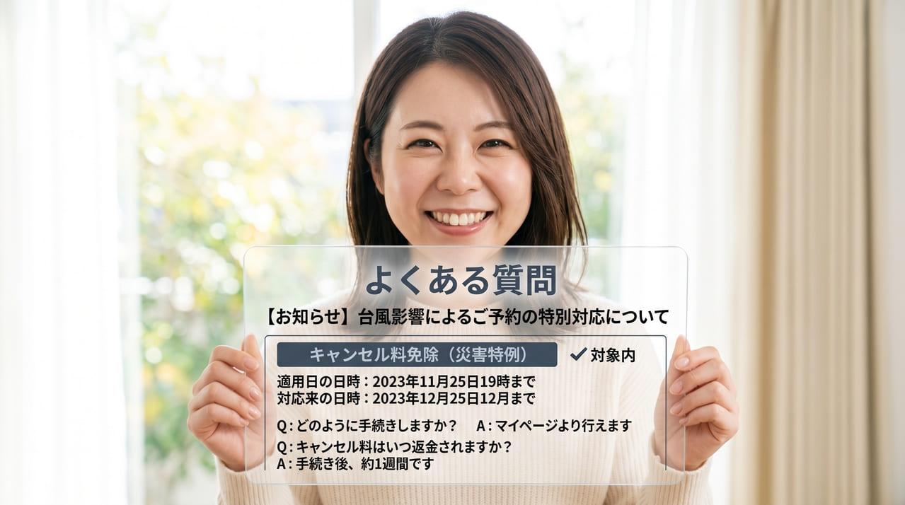 よくある質問のパネルを持つ女性